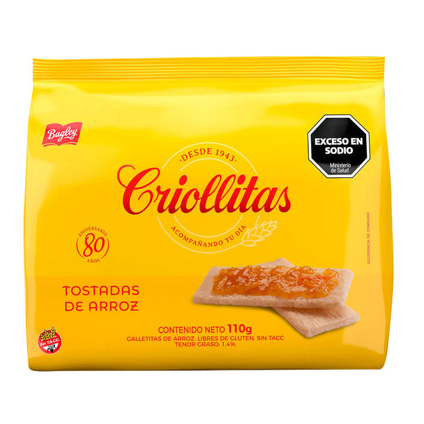 Pampa Direct Criollitas Arroz Rice Crackers - Gluten Free, 110 g / 3.9 oz bag