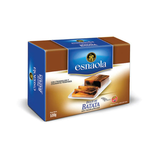 Pampa Direct Esnaola Dulce de Batata Sweet Potato Jelly with Vanilla and Chocolate, 500 g / 1.1 lb sealed bar