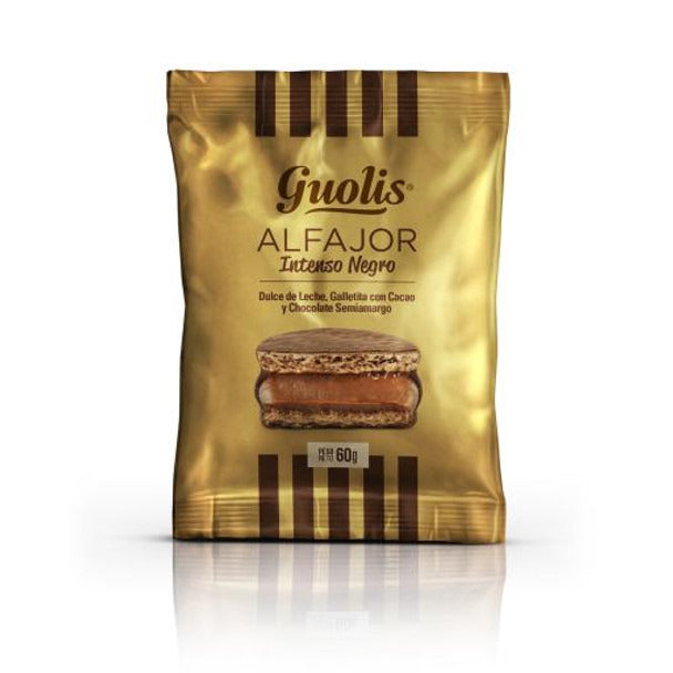 Pampa Direct Guolis Alfajores Premium Intenso Negro Semi-Bitter Chocolate Alfajor With Dulce de Leche Filling (box of 18 alfajores)