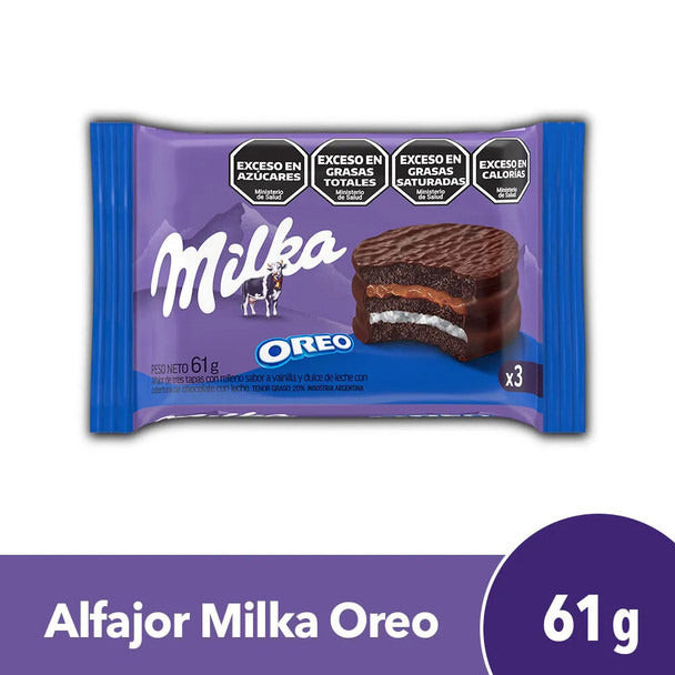 Pampa Direct Milka Alfajor Triple Oreo with Dulce de Leche and Vanilla Cream, 61 g / 2.15 oz (pack of 12)