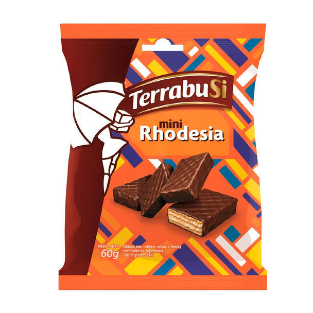Pampa Direct Mini Rhodesia Small Biscuits with Creamy Lemon Filling and Chocolate Coated, 60 g / 2.1 oz