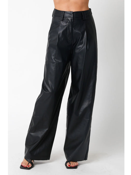 Ruby & Jenna Women's Vegan Leather Pants