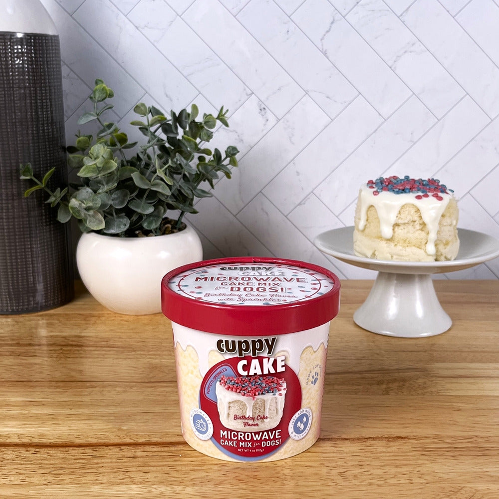 Puppy Cake Cuppy Cake - Microwave Cake in A Cup for Dogs - Birthday Cake Flavored with Pupfetti Sprinkles