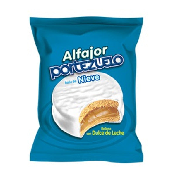 Pampa Direct Portezuelo Alfajor Clásico Nieve Sugar Coated Alfajor Filled with Dulce de Leche from Uruguay, 40 g / 1.41 oz ea (pack of 6)