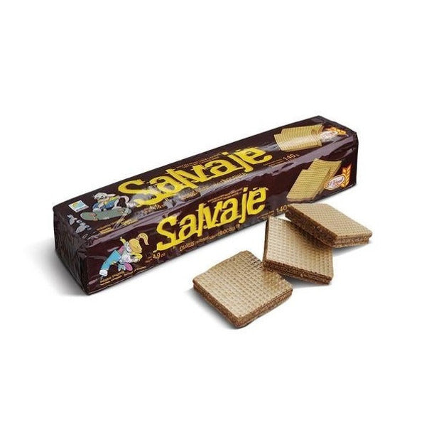 Pampa Direct Salvaje Obleas Rellenas Classic Milk Chocolate Wafers Filled with Chocolate Cream from Uruguay, 140 g / 4.93 oz ea (pack of 3)