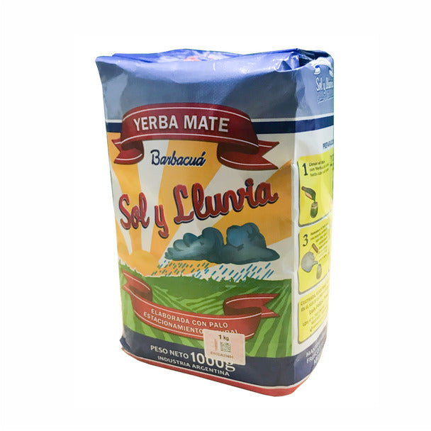 Pampa Direct Sol y Lluvia Yerba Mate Barbacuá Natural Aging con Palo, 1 kg / 2.2 lb