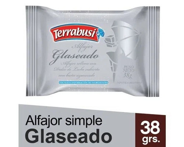 Pampa Direct Terrabusi Alfajores Sugar Frosting Filled with Dulce de Leche, Glaseado Relleno con Dulce de Leche (pack of 12)