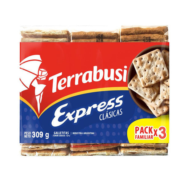 Pampa Direct Express Water Biscuits Galletitas de Agua for Breakfast, Brunch & Tea, 309 g / 10.89 oz (tripack)