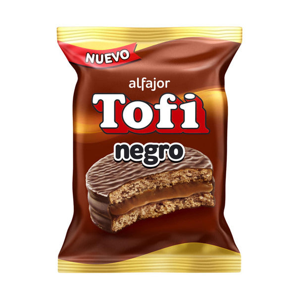 Pampa Direct Tofi Alfajor Negro Milk Chocolate Alfajor Filled with Dulce De Leche, 46 g / 1.6 oz (pack of 6)