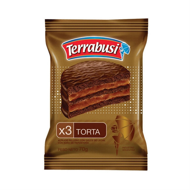 Pampa Direct Terrabusi Alfajor Torta Minicake Triple with Dulce de Leche, 70 g / 2.5 oz (pack of 6)