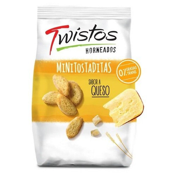 Pampa Direct Twistos Horneados Sabor Queso Mini Baked Toasts Cheese Flavor, 40 g / 1.41 oz (pack of 3)