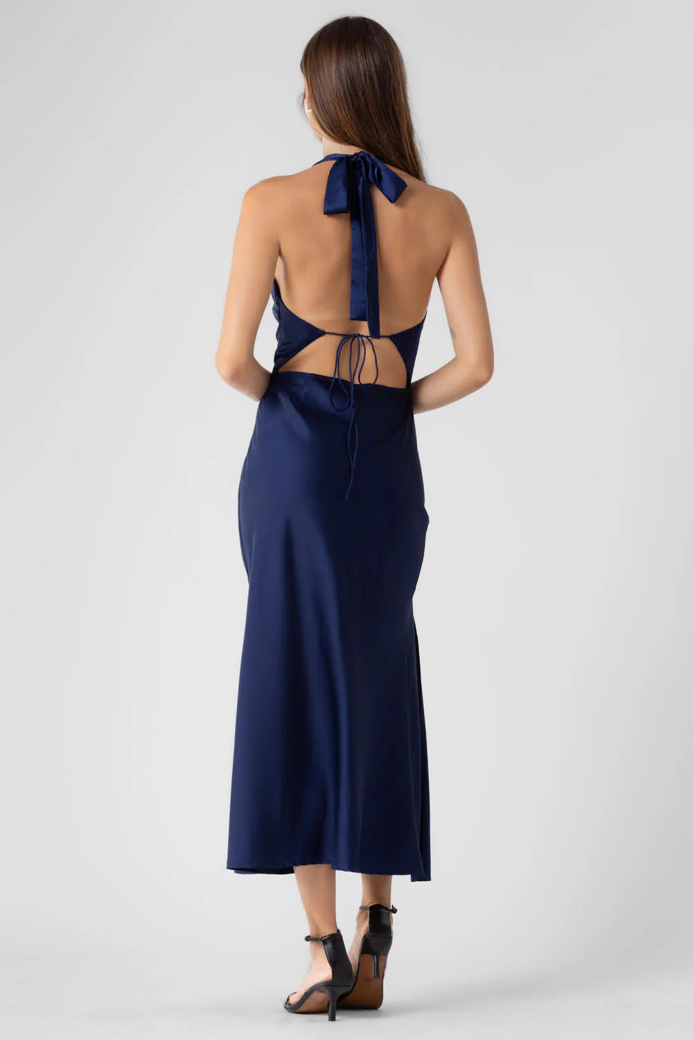Ruby & Jenna Women's Satin halter Maxi Dress