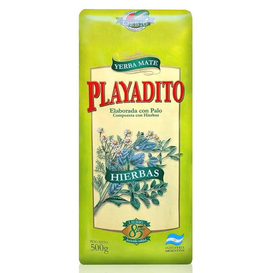 Pampa Direct Playadito Yerba Mate con Hierbas from Colonia Liebig, with Lemon Verbena, Chamomile, Sage & Peperine, 500 g / 1.1 lb