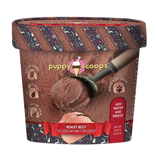 Puppy Cake Puppy Scoops Ice Cream Mix - Christmas Dinner Roast Beef, Cup Size, 2.32 oz