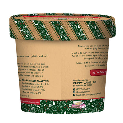 Puppy Cake Puppy Scoops Ice Cream Mix - Christmas Peanut Butter Cookie, Cup Size, 2.32 oz