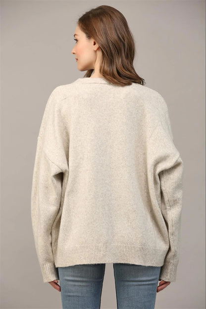 Ruby & Jenna Women's Front Pocket Sweater Cardigan