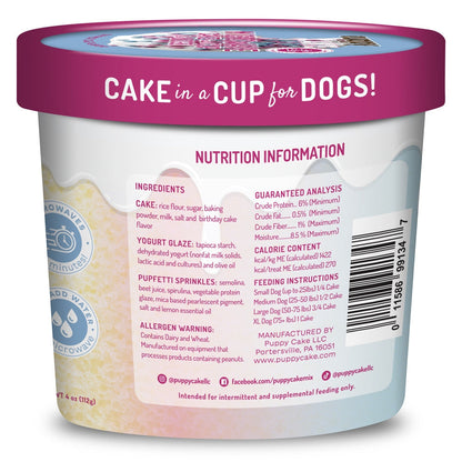 Puppy Cake Cuppy Cake - Microwave Cake in A Cup for Dogs - Birthday Cake Flavored with Pupfetti Sprinkles