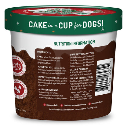 Puppy Cake Cuppy Cake - Microwave Cake in A Cup for Dogs - Gingerbread Flavor with Pupfetti Sprinkles