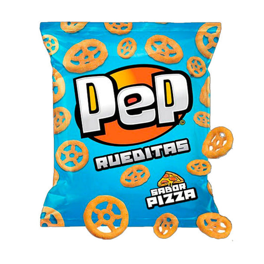 Pampa Direct Pep Rueditas Wheat Flour Snacks Wheel Shape Pizza Flavor, 74 g / 2.61 oz