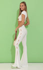Lucy In The Sky Embroidered Cutout Two Piece Set in White