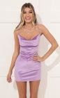 Lucy In The Sky Cowl Neck Velvet Dress in Purple