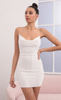 Lucy In The Sky Cowl Neck Velvet Dress in White Velvet