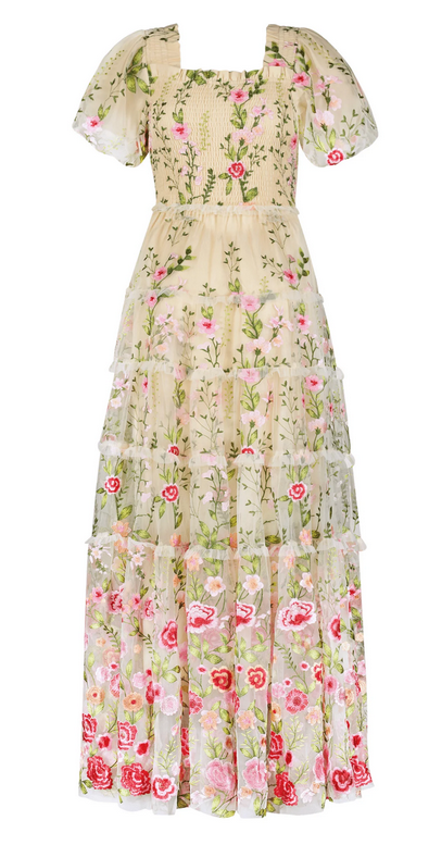 JessaKae Rose Dress - Maxi - Cream