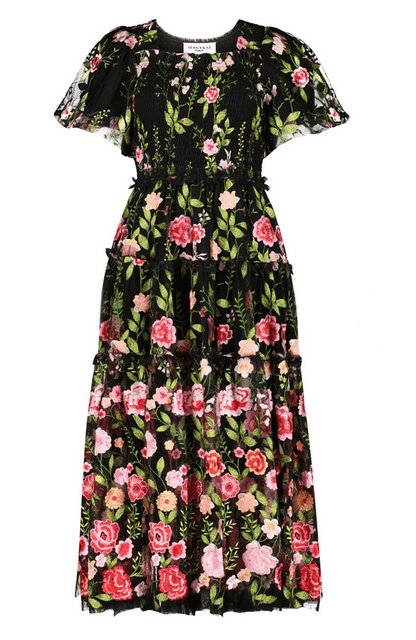 JessaKae Rose Dress - Maxi -  Black