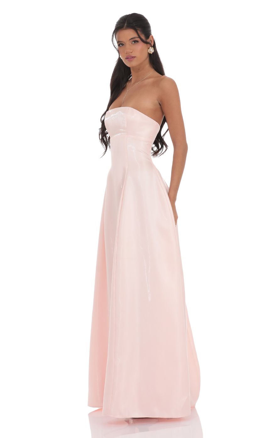 Lucy in the Sky Sheen Empire Waist Maxi Dress in Pink