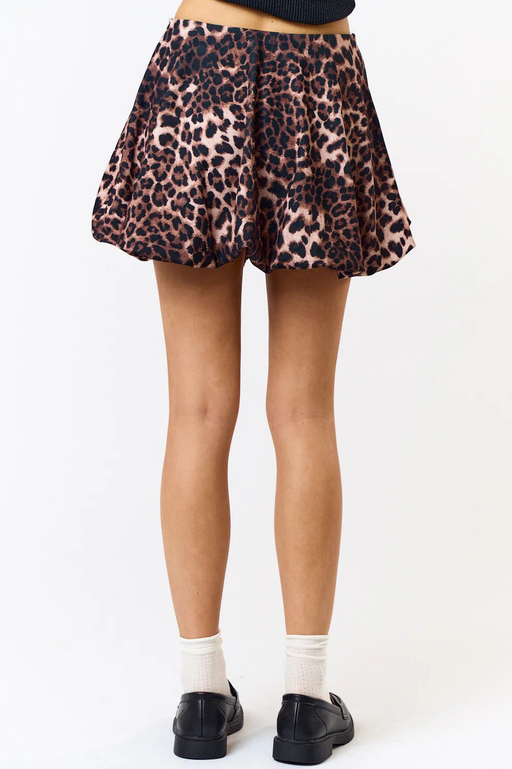Ruby & Jenna Women's Bubble Leopard Mini Skirt