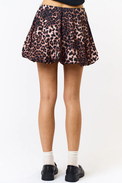 Ruby & Jenna Women's Bubble Leopard Mini Skirt