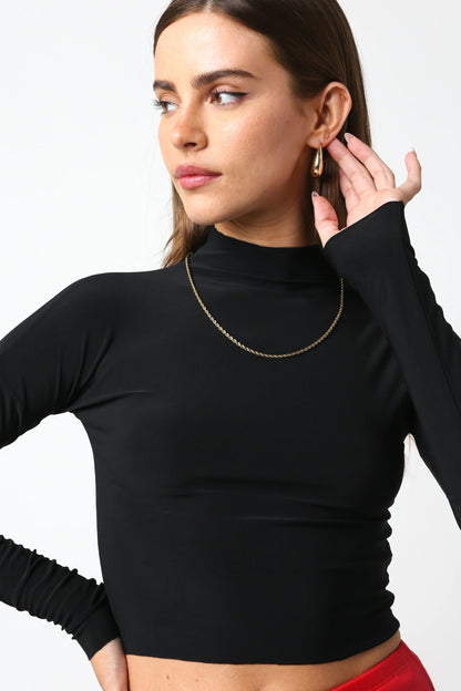 Ruby & Jenna Women's Slinky Mock Neck