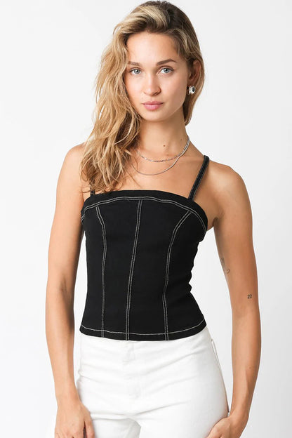 Ruby & Jenna Women's Denim Stretch Tank