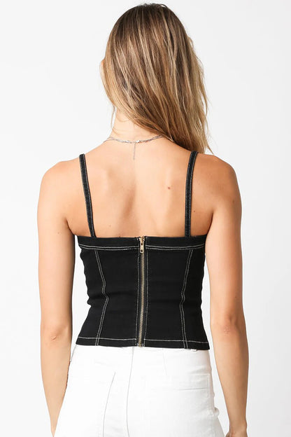 Ruby & Jenna Women's Denim Stretch Tank