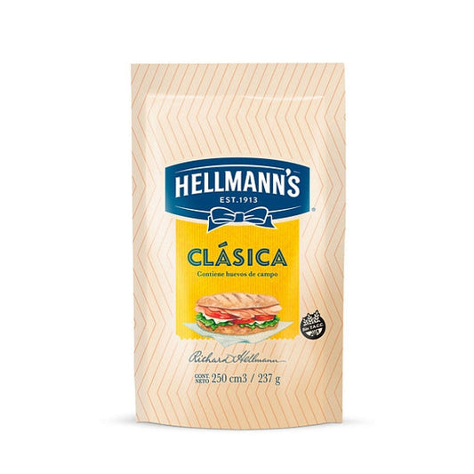 Pampa Direct Hellmann's Mayonnaise Classic Argentinian Style Mayonesa in Pouch, 237 g / 8.35 oz