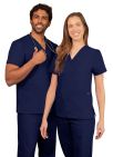 Adar Unisex V-Neck 2 Pocket Top - Navy - Regal Blue - Royal Blue