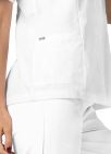 Adar Lapel Collar Buttoned Top - White