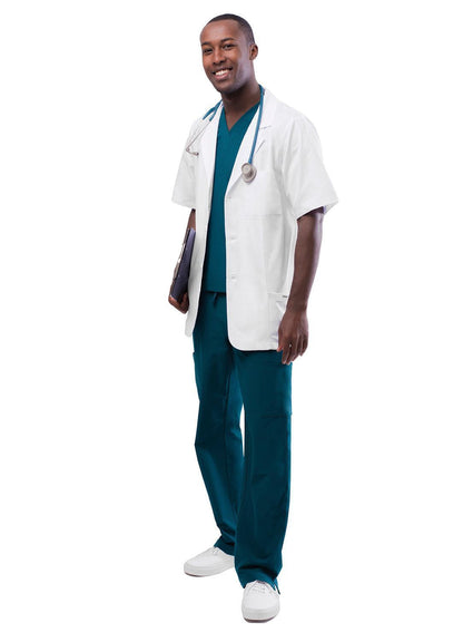 Adar Unisex 31" Short Sleeve Consultation Coat