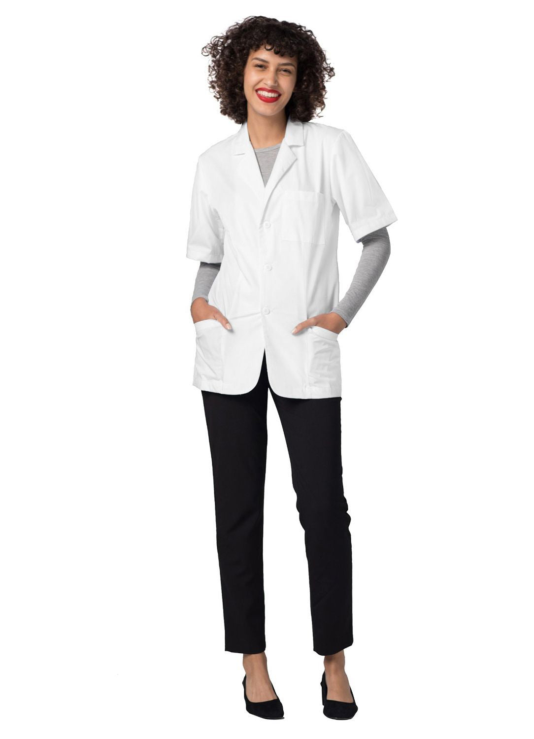 Adar Unisex 31" Short Sleeve Consultation Coat