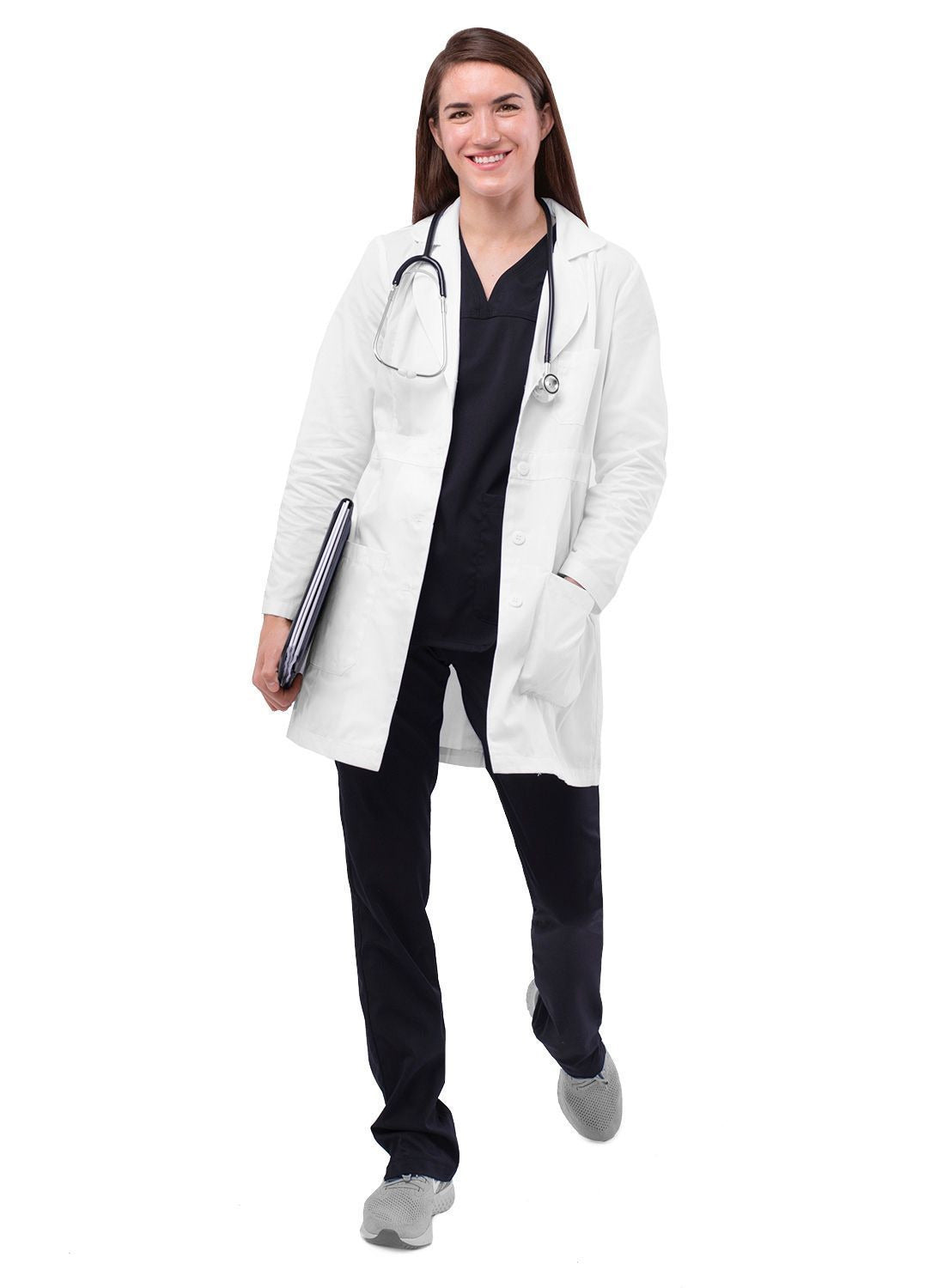 Adar Women's 33" Adjustable Belt Lab Coat