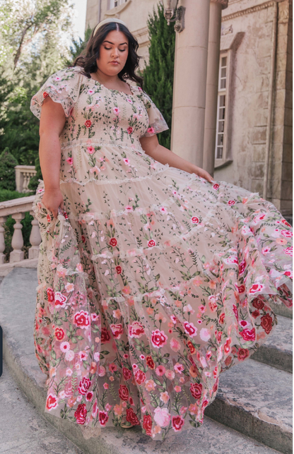 JessaKae Rose Dress - Maxi - Cream