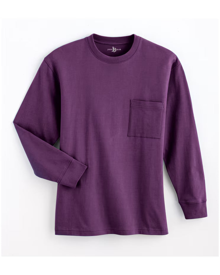 BLAIR John Blair Everyday Jersey Knit Long-Sleeve Pocket Tee