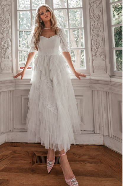 JessaKae Thumbelina Dress - White Lace