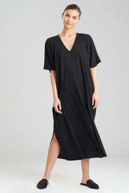Natori Shangri-La TENCEL Caftan - Black