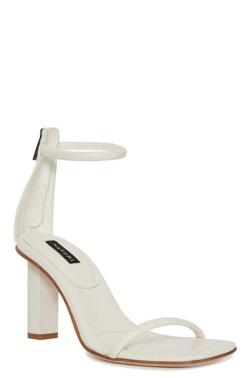 Natori Glow Nappa Leather Block Heel Sandal - White