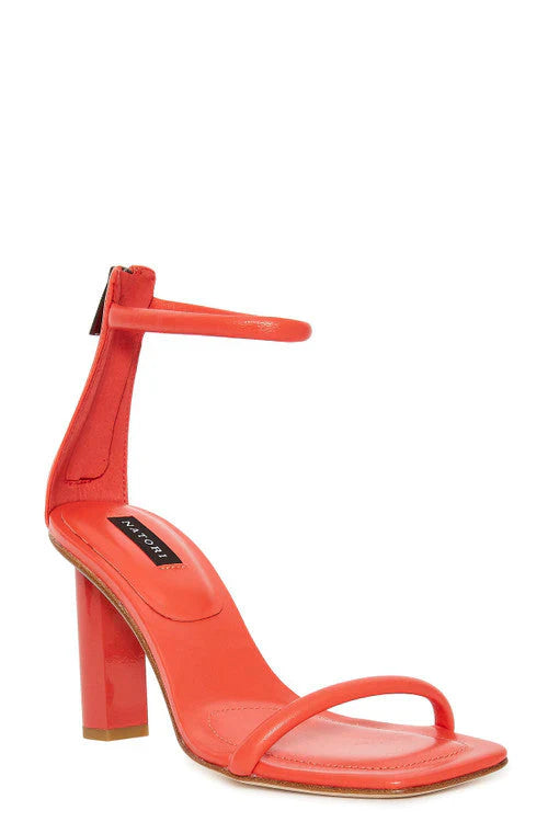 Natori Glow Nappa Leather Block Heel Sandal - Summer Red