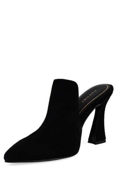 Natori Minh Suede Heel Mule - Black