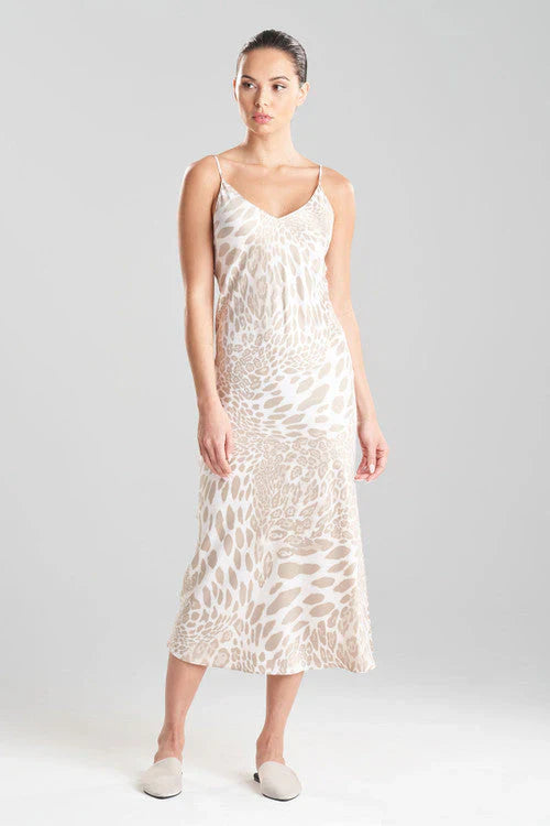 NATORI Luxe Leopard Slip Dress