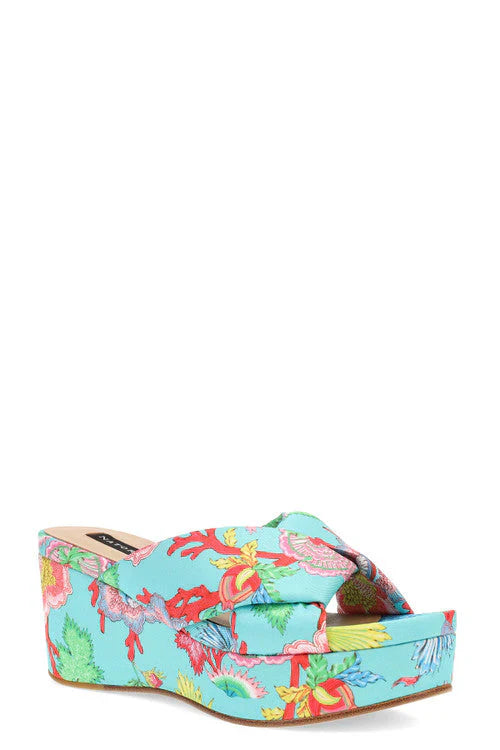 Natori Lanna Hinami Platform Thong Sandals - Aqua