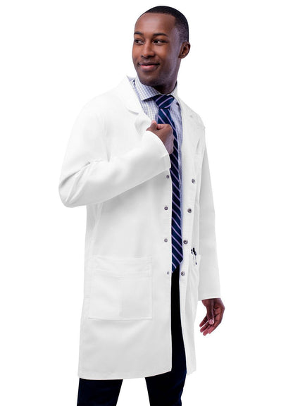 Adar Unisex 36" Snap Front Lab Coat - White